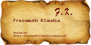 Freismuth Klaudia névjegykártya