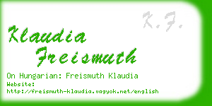 klaudia freismuth business card